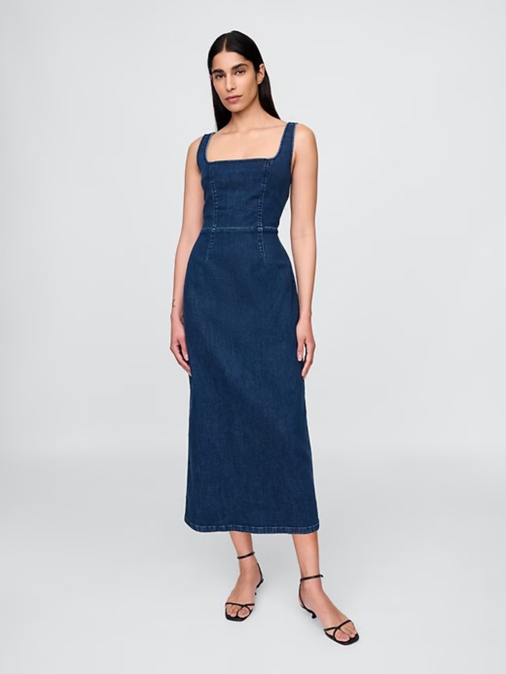 GAP Dark Blue Denim Maxi Dress